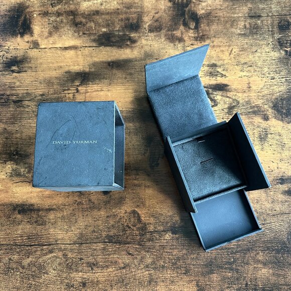 David Yurman Empty Black Leather Necklace Pendant Box w/ Case & Drawer - Picture 1 of 10